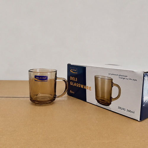 Delisoga Glassware 6 Pcs Plain Glass Tea Cup Set