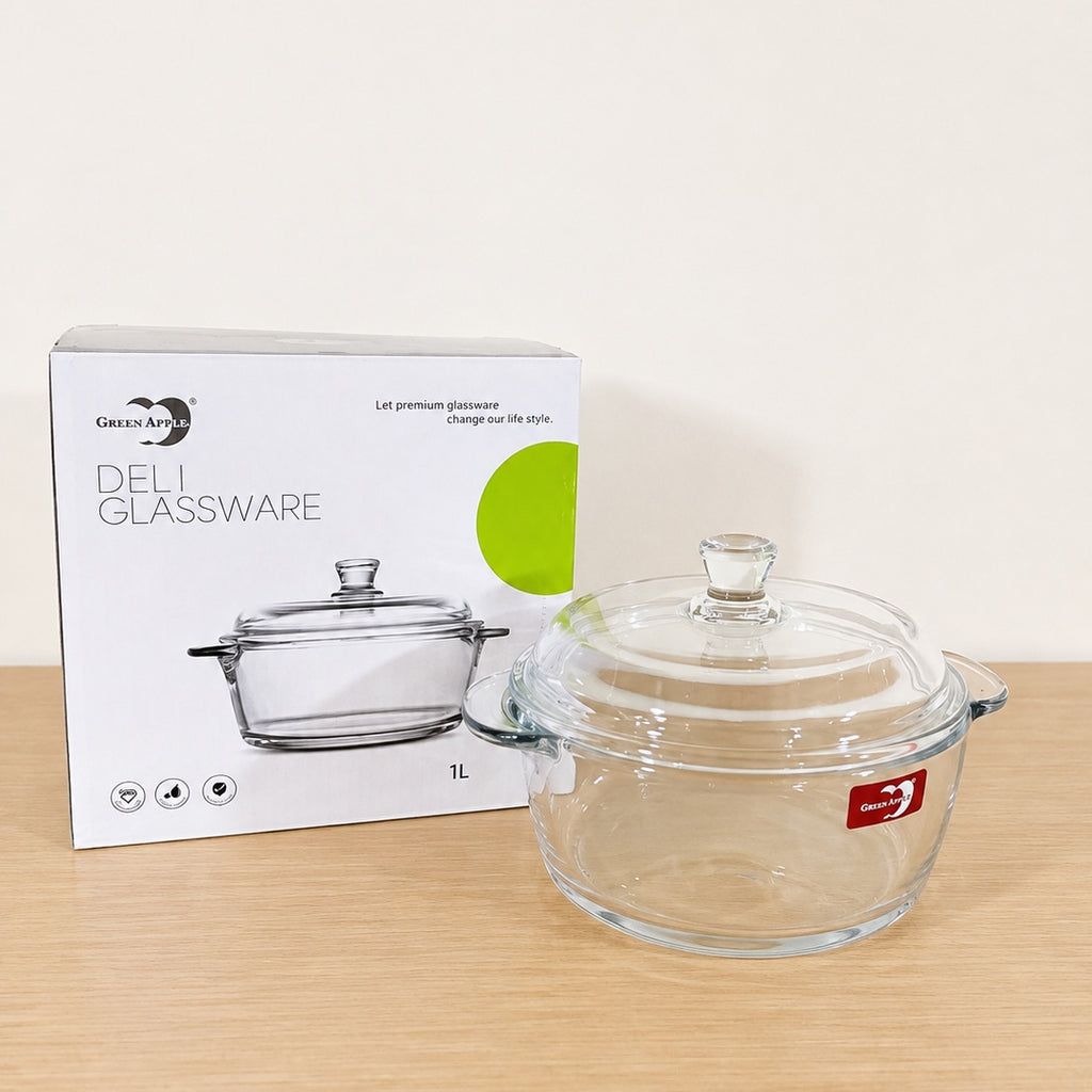 Green Apple Deli Glassware Casserole with Glass Lid
