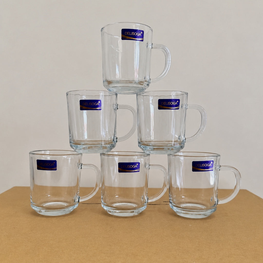 Delisoga Glassware 6 Pcs Plain Glass Tea Cup Set
