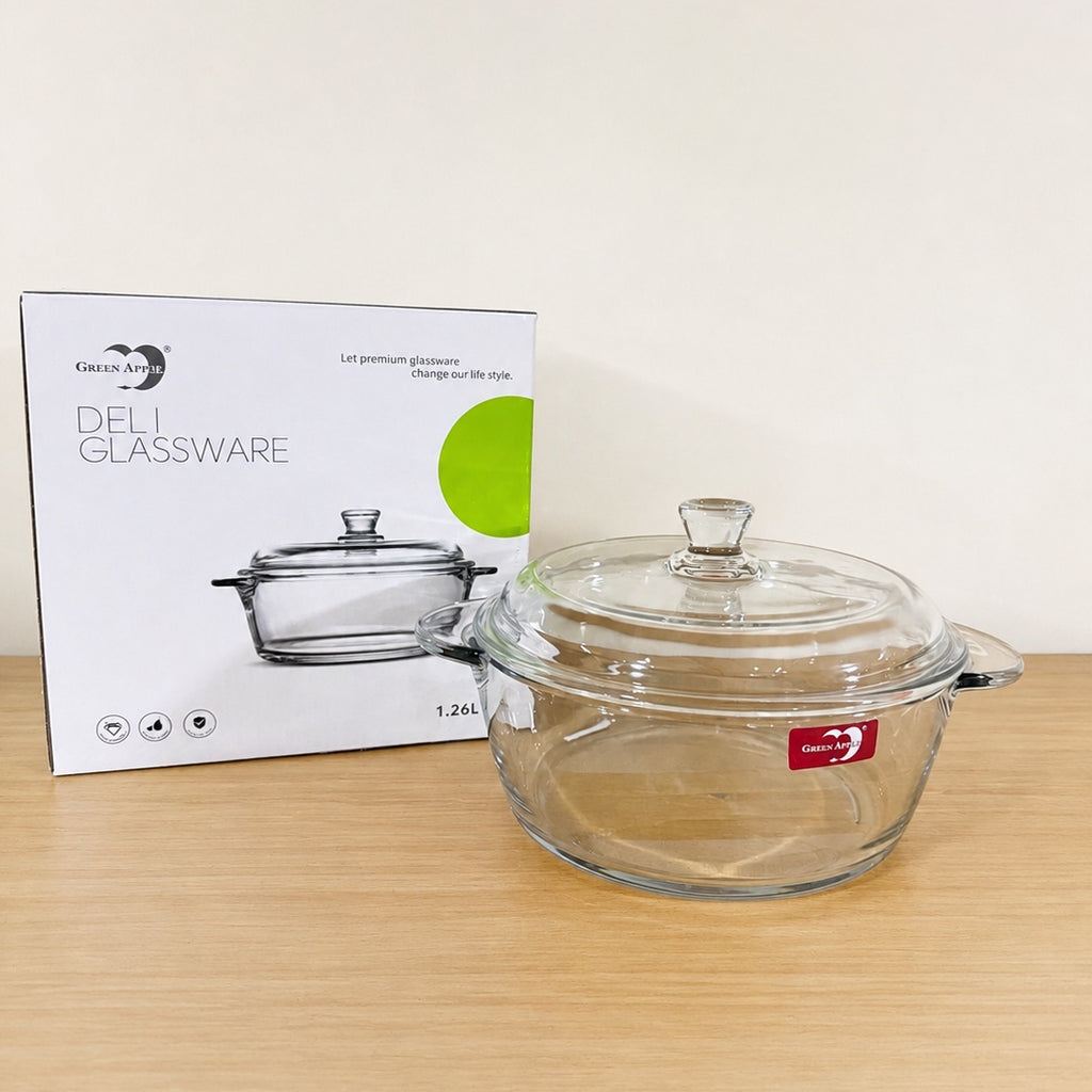 Green Apple Deli Glassware Casserole with Glass Lid