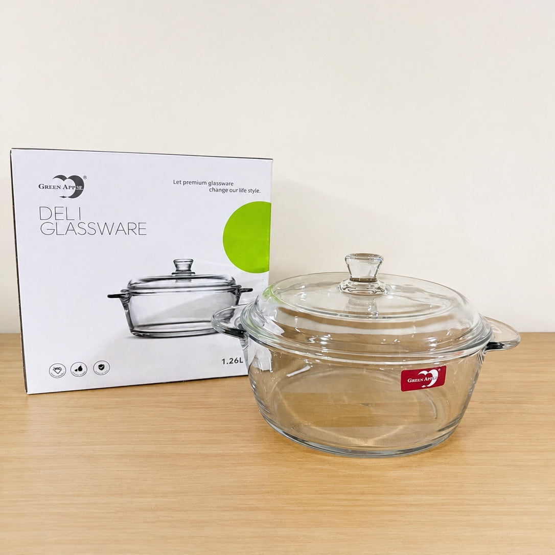 Green Apple Deli Glassware Casserole with Glass Lid