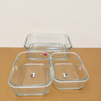 3 Pcs Rectangle Glass Dish Set – Small, Medium & Large