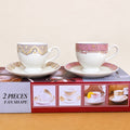 12 Pcs Semi Bone Ceramic Cup & Saucer Set – 6 Cups & 6 Saucers
