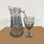 Delisoga 7 Pcs Black Wine Glass Water Set – 1 Jug & 6 Wine Glasses