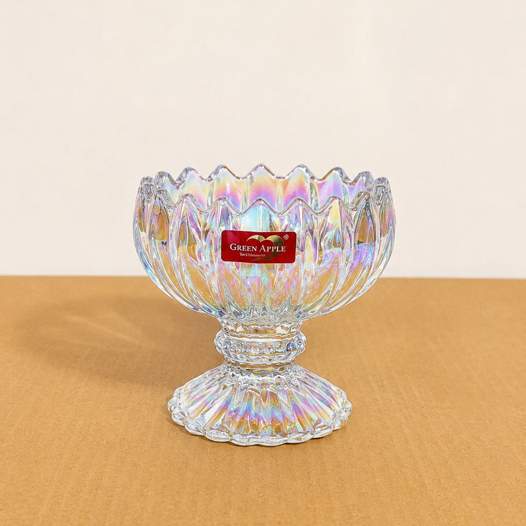 Deli Glassware 6 Pcs Multishade Ice Cream Cup Set with Stand Design