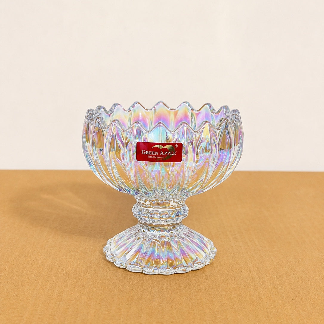 Deli Glassware 6 Pcs Multishade Ice Cream Cup Set with Stand Design