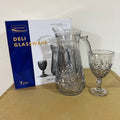 Delisoga 7 Pcs Black Wine Glass Water Set – 1 Jug & 6 Wine Glasses
