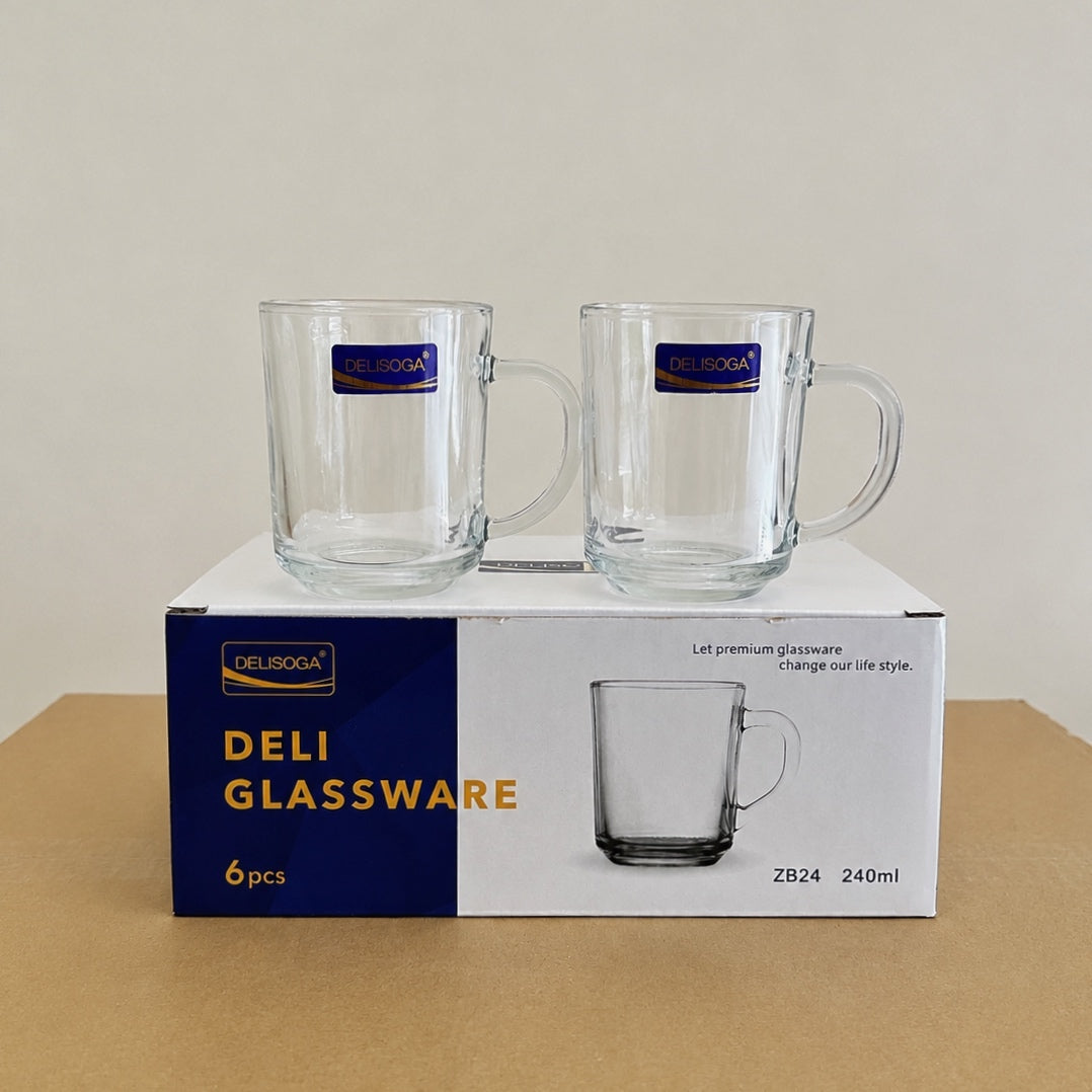 Delisoga Glassware 6 Pcs Plain Glass Tea Cup Set