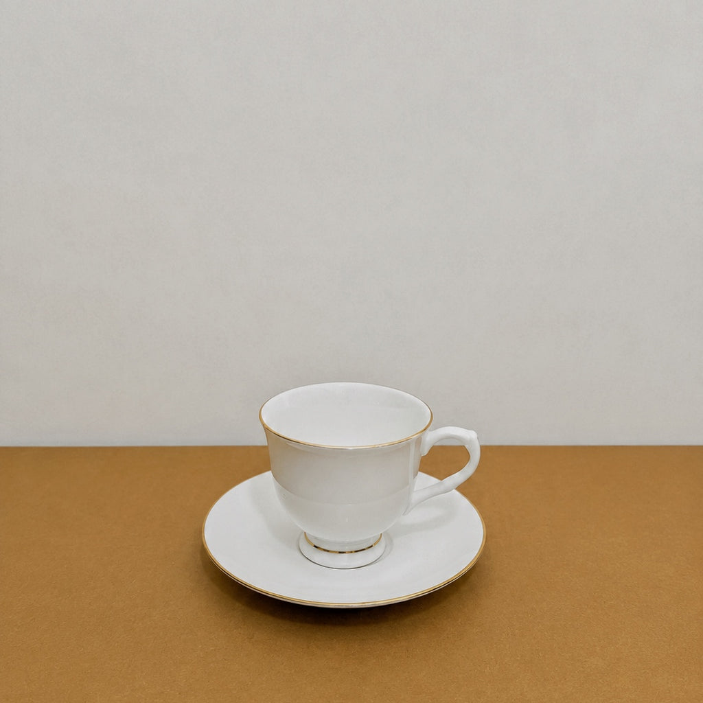 Delisoga 12 Pcs Bone China Tea Cup & Saucer Set – White