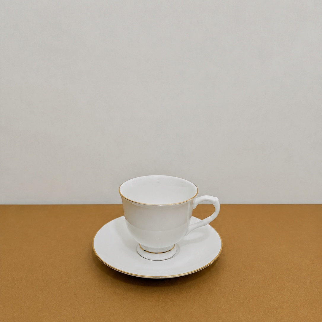 Delisoga 12 Pcs Bone China Tea Cup & Saucer Set – White