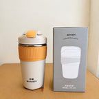 Imported Stainless 480ml Steel Travel Mug with Rubber Grip – Hot & Cold Drinks