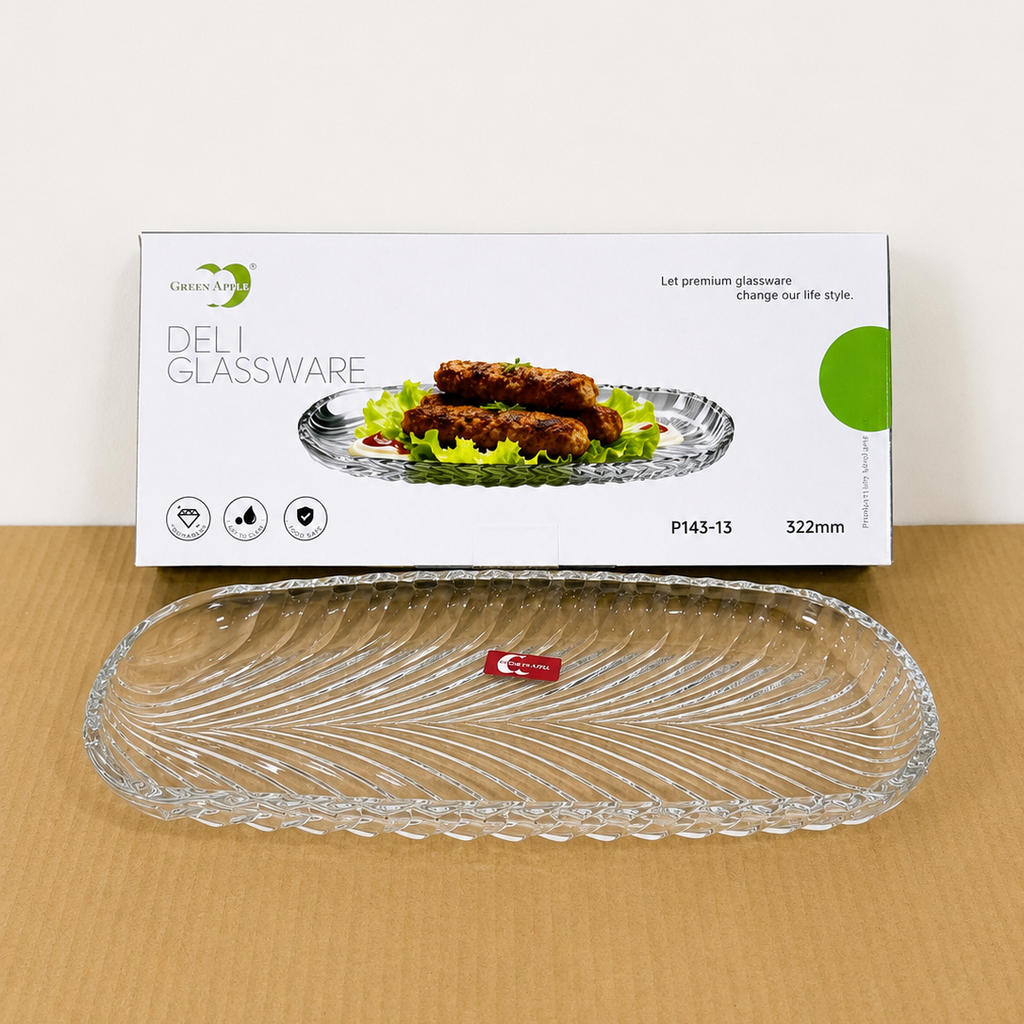 Deli Glassware Kabab Glass Dish – 2 Pcs Set