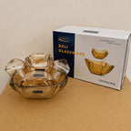 Delisoga Glassware 7 Pcs Square Glass Fruit & Dessert Set