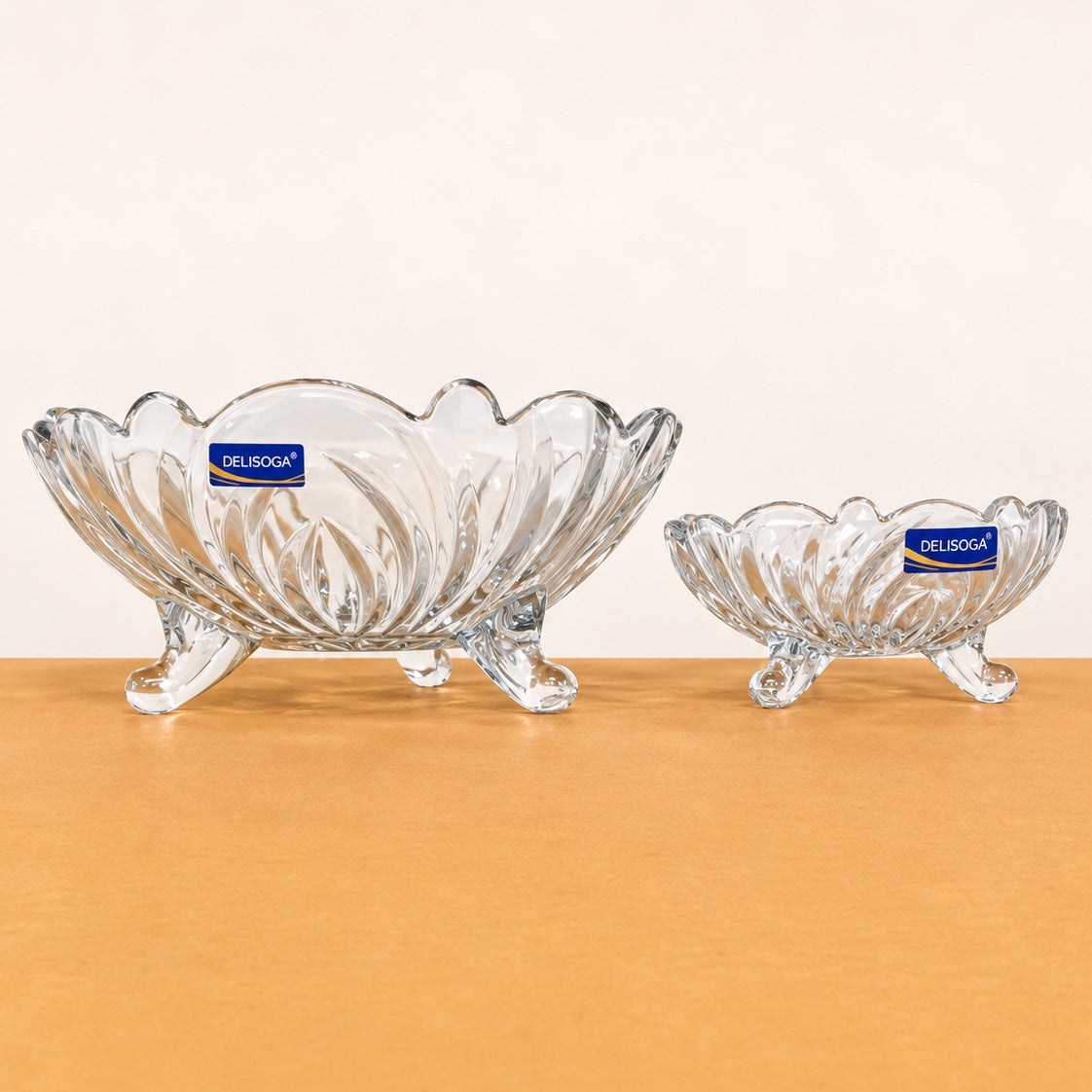 Delisoga 7 Pcs Glass Fruit Bowl Set with Stand – 1 Large Bowl & 6 Small Bowls