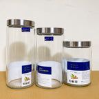 Delisoga 3 Pcs Airtight Glass Storage Jar Set with Metal Lids