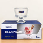 Deli Glassware 6 Pcs Large Ice Cream Cup Set – 302ml