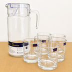 Delisoga 7 Pcs Glass Water Set – 1.85L Jug with 6 Glasses (340ml)