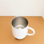 Imported 350ml Stainless Steel Coffee Mug with Airtight Lid – White
