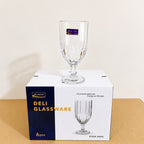 Deli Glassware 6 Pcs Medium Wine Glass Set – 340ml | 3 Textured Designs