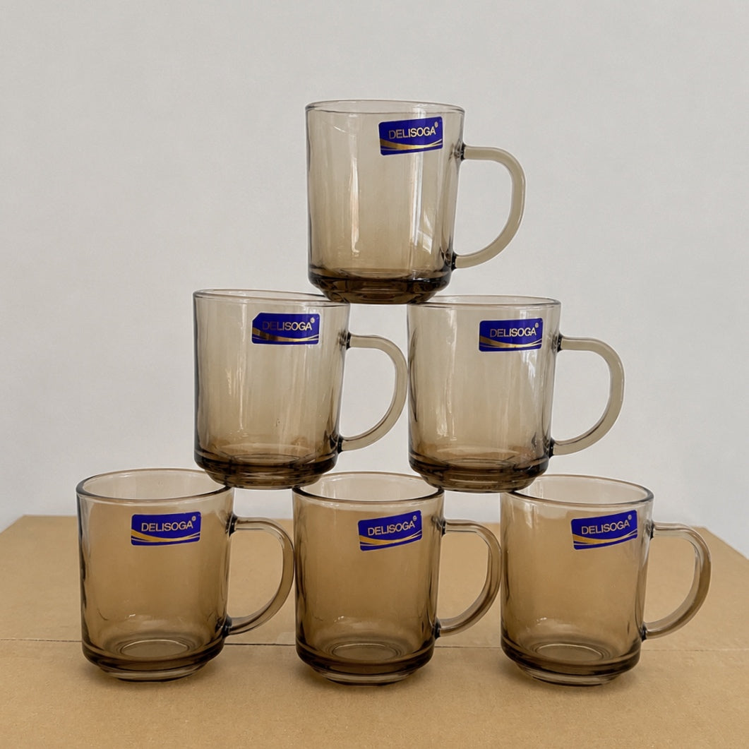 Delisoga Glassware 6 Pcs Plain Glass Tea Cup Set