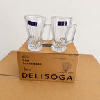 Delisoga Premium Glass Mug Set – 6 Pieces (270ml)