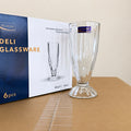 Delisoga Glassware 6 Pcs Long Shake Glass Set – 340ml Fancy Design