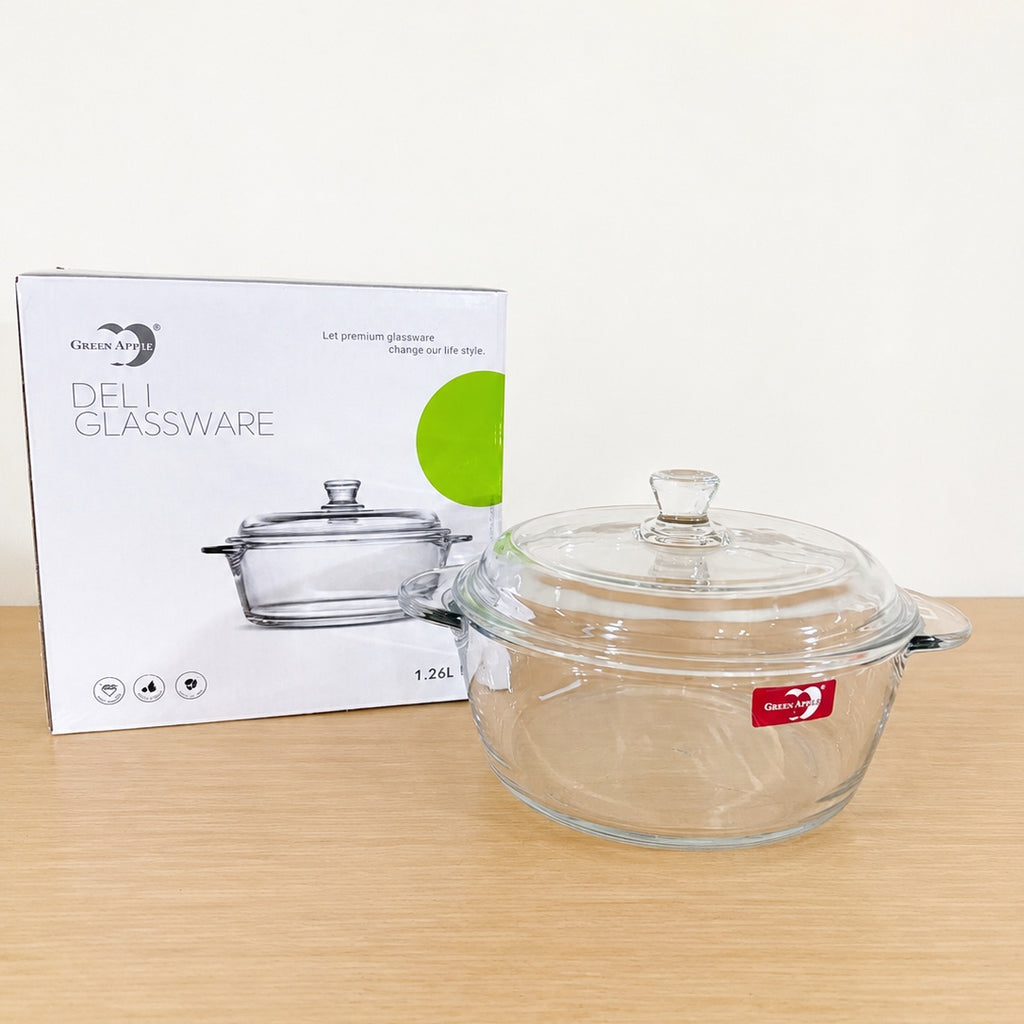 Green Apple Deli Glassware Casserole with Glass Lid