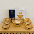 Delisoga Glassware 7 Pcs Square Glass Fruit & Dessert Set