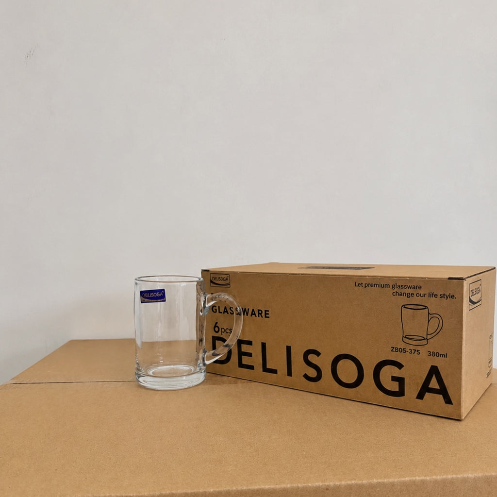 Delisoga Glassware 6 Pcs Glass Juice Mug Set – 380ml & 410ml