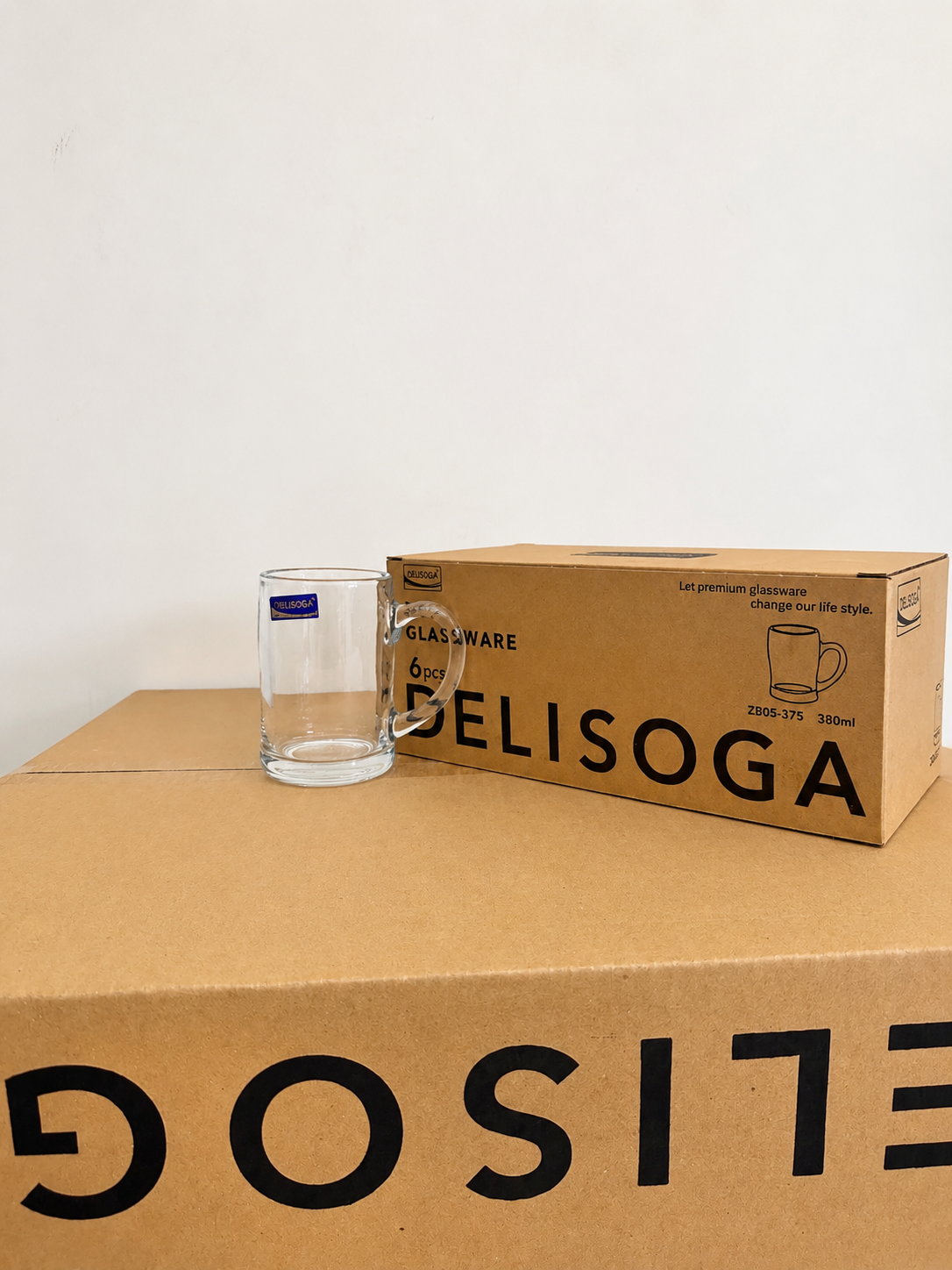 Delisoga Glassware 6 Pcs Glass Juice Mug Set – 380ml & 410ml