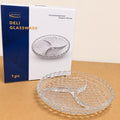 Delisoga Glassware Round Dry Fruit Tray with 3 Partitions