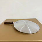 Silver Steel Flat Tawa with Wooden Handle – Roti & Paratha Tawa