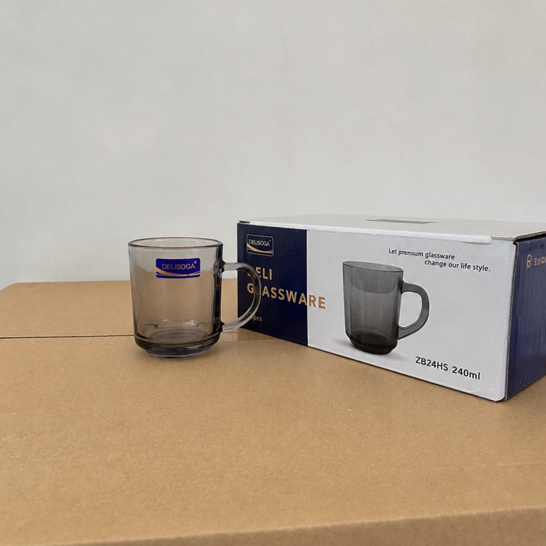 Delisoga Glassware 6 Pcs Plain Glass Tea Cup Set