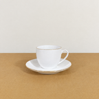 12 Pcs Bone China Tea Cup & Saucer Set – 6 Cups & 6 Saucers | White & Gold