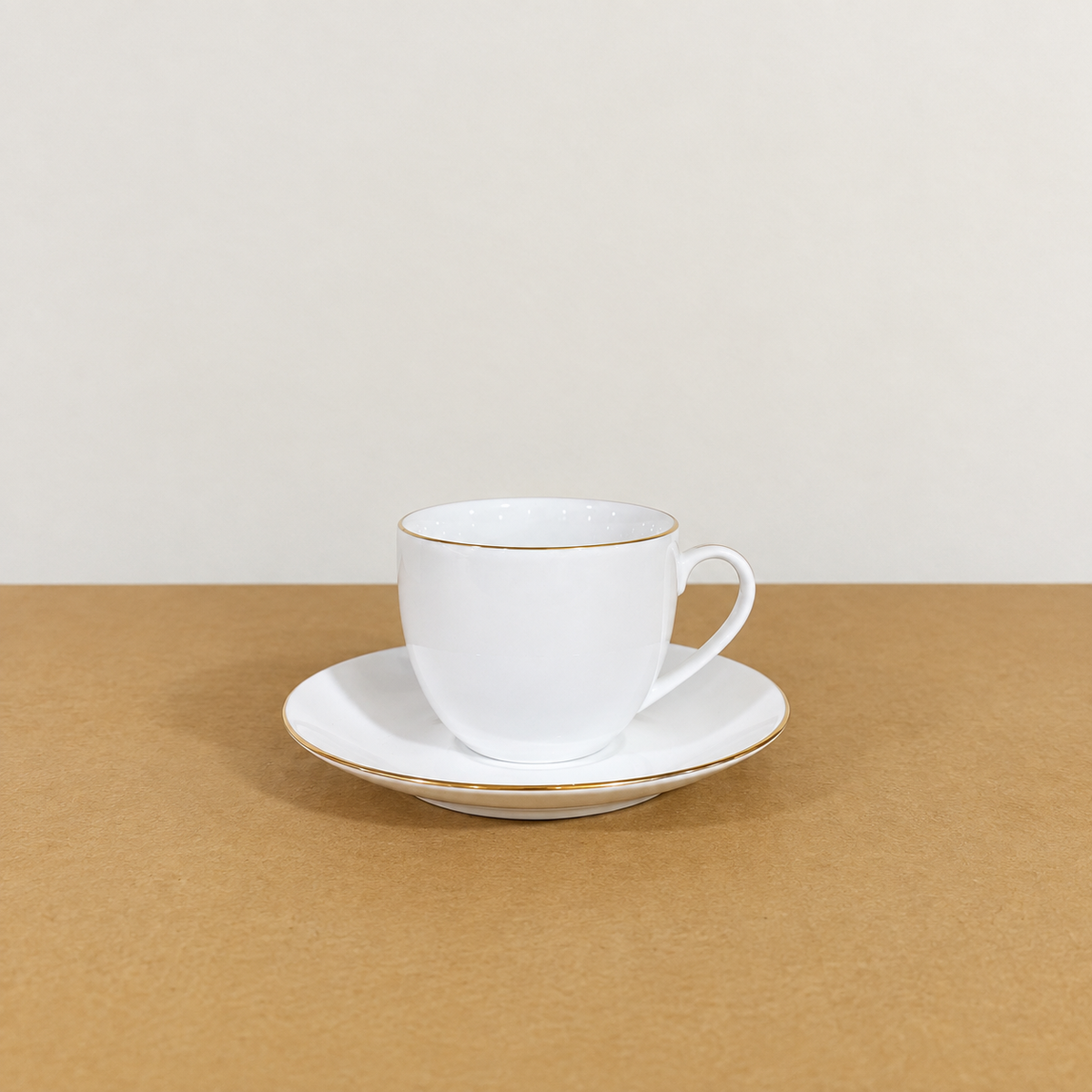 12 Pcs Bone China Tea Cup & Saucer Set – 6 Cups & 6 Saucers | White & Gold