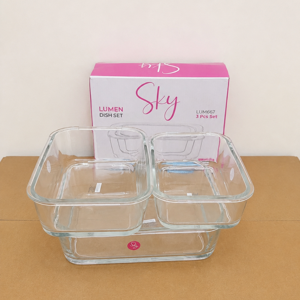 3 Pcs Rectangle Glass Dish Set – Small, Medium & Large