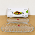 Deli Glassware Kabab Glass Dish – 2 Pcs Set
