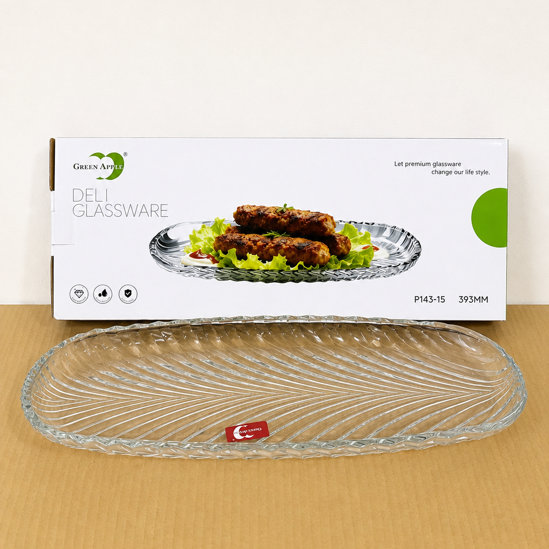 Deli Glassware Kabab Glass Dish – 2 Pcs Set