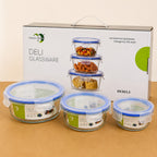 Deli Glassware 3 PCs Glass Food Storage Container Set