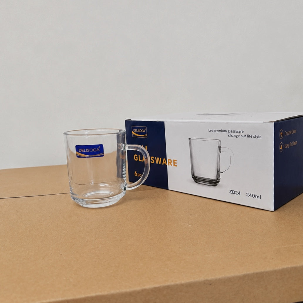 Delisoga Glassware 6 Pcs Plain Glass Tea Cup Set