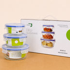 Deli Glassware 3 PCs Glass Food Storage Container Set