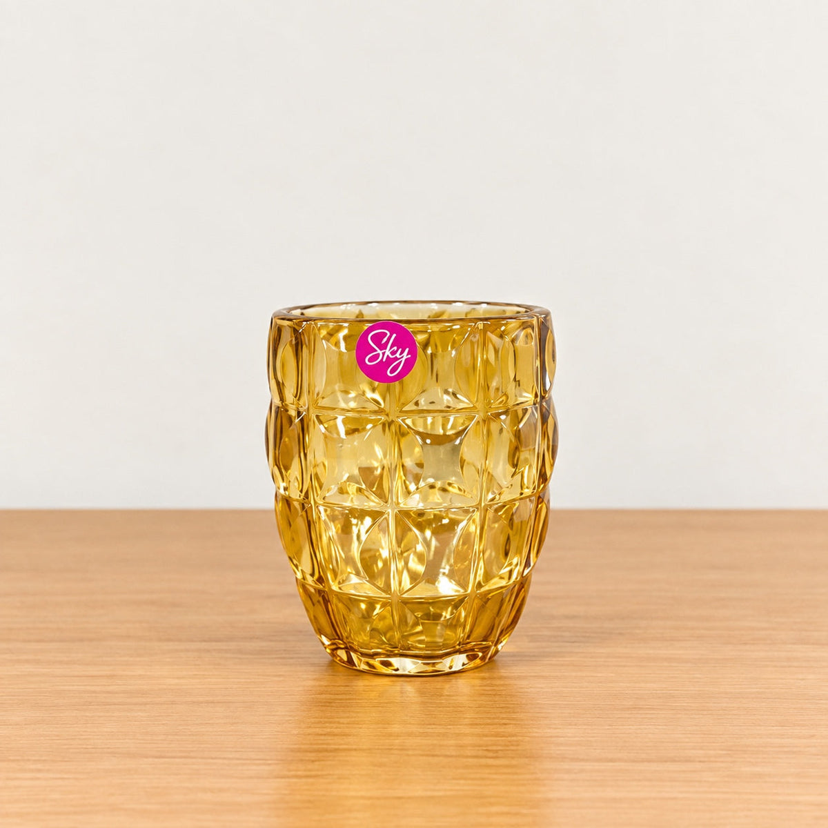 Sky Glassware 6 Pcs Dimple Golden Glass Set – 320ml