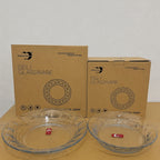 Deli Glassware 6 Pcs Thumb Design Deep Glass Plate Set – 7.5 Inch & 9 Inch