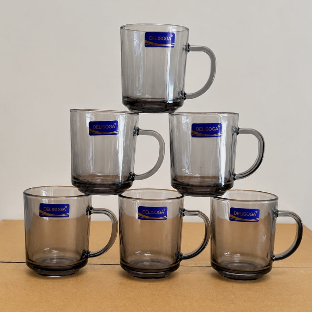 Delisoga Glassware 6 Pcs Plain Glass Tea Cup Set