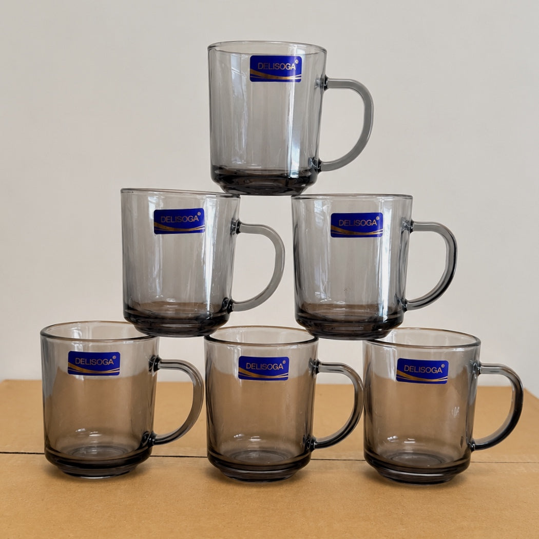 Delisoga Glassware 6 Pcs Plain Glass Tea Cup Set