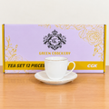 12 Pcs Bone China Tea Cup & Saucer Set – 6 Cups & 6 Saucers | White & Gold