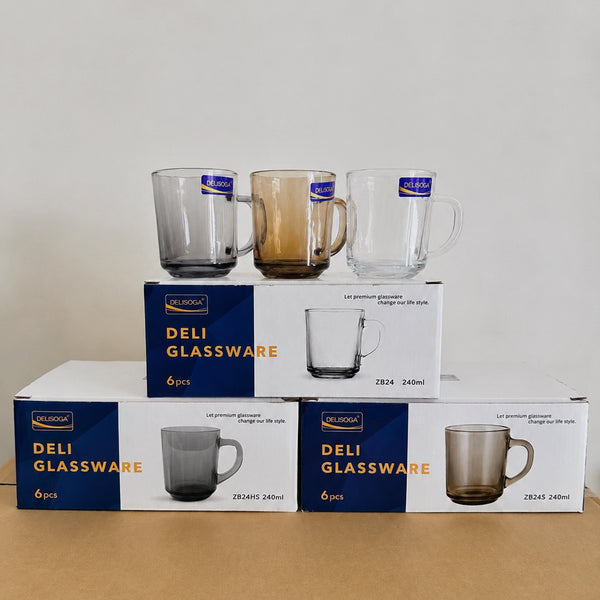Delisoga Glassware 6 Pcs Plain Glass Tea Cup Set