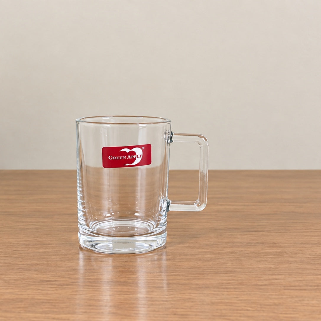 Deli Glassware 6 Pcs White Tea Cup Set – 210ml | Wide Handle