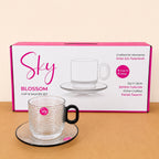 Sky Blossom Glass Colored Tea Set – 12 Pcs