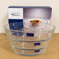 Delisoga Glassware 3 Pcs Oval Glass Bowl Set – Small, Medium & Large